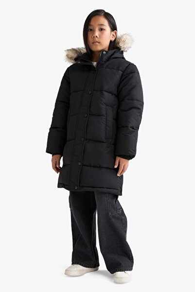 DeFacto Girl's Hooded Zippered Parka C8755A825Au