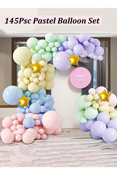 Generic 145Psc Pastel Balloon Set Macaron Latex Party Balloons Different Sizes 5/10/12/18 inch Balloon Arch