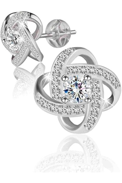 J.Rosée Swarovski Crystal Stud Earrings, 18K Gold Plated and 925 Sterling Sil...