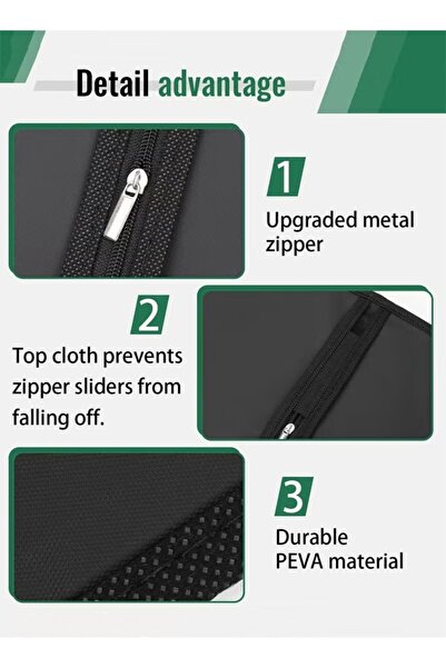 Generic 5 Packs Garment Bags Suit & Dress Cover Suit Bag Clothes Cover For Hanging Clothes, Breathable