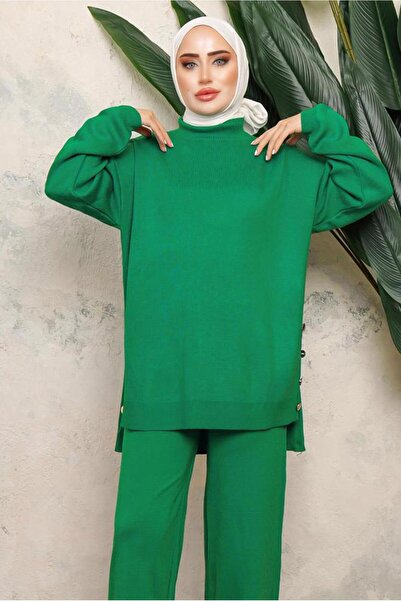 TRENDTESETTÜR Women's Green Knitwear Tunic t 0108-1