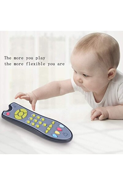 Generic Baby TV Remote Control Learning Toy with 3 Languages, for 6 Months+, Gray