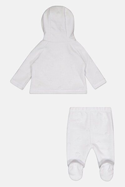 Rock A Bye Baby Boutique Toddler Boy 2 Piece Embroidered Hoodies And Jogger Pants, White