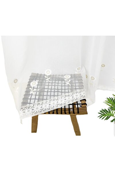 OEM Set of 2 curtains with pleats, 2x145x175 cm, sunflower, ivory