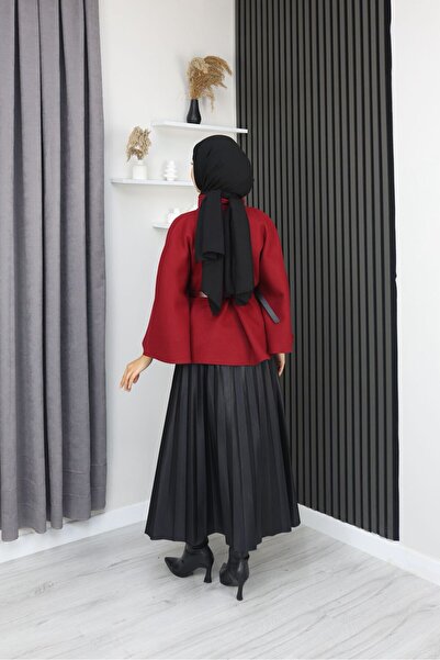 MİSS M.A.T FASHİON Premium Quality Leather Belt Imported Case Short Poncho