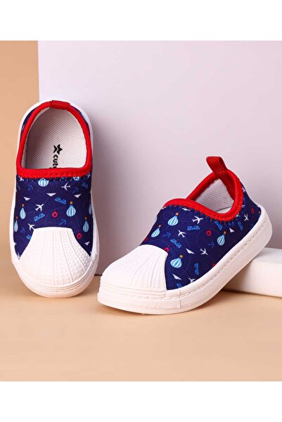 Cute Walk by Babyhug حذاء كاجوال سهل الارتداء بطبعة طائرة ومنطاد هوائي - أزرق...