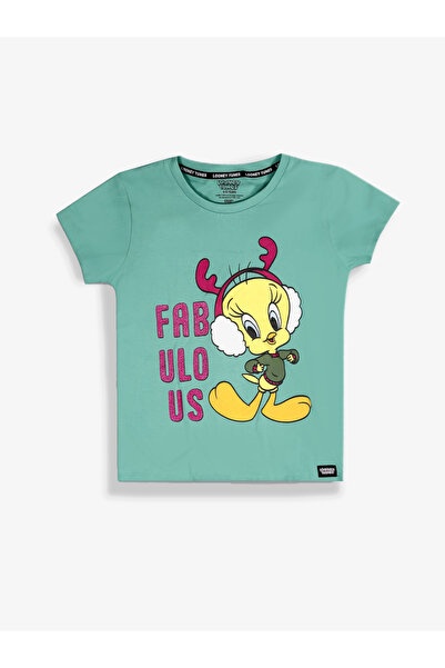 Looney Tunes By Styli Graphic Print Round Neck Fashion T-shirt