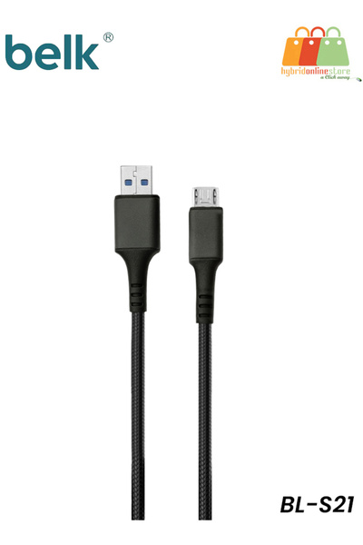 Belk كابل شحن USB صغير BL-S21 بطول 200 سم، شحن سريع بقوة 10 وات وكابل بيانات ...