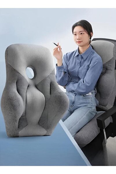 DOMEET وسادة دعم أسفل الظهر مع فتحة تهوية لكرسي المكتب ومقعد السيارة، وظهر مريح من إسفنج الذاكرة