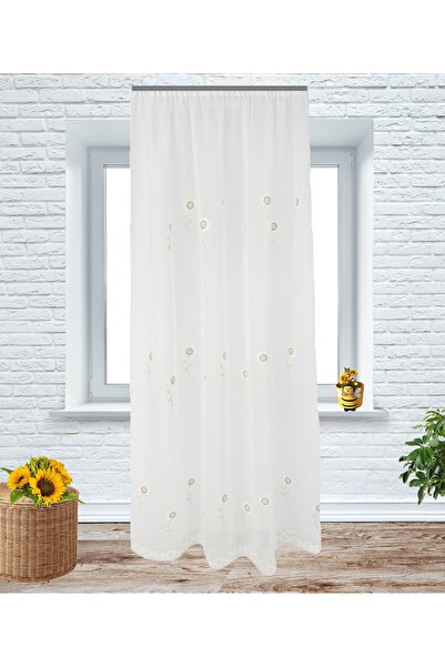 OEM Curtain with drapery, 145x210 cm, sunflower, ivory