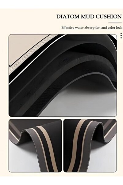 DOMEET Diatom Mud Kitchen Mat Set, Contemporary Style, Anti-Skidding Rubber Grip, Washable