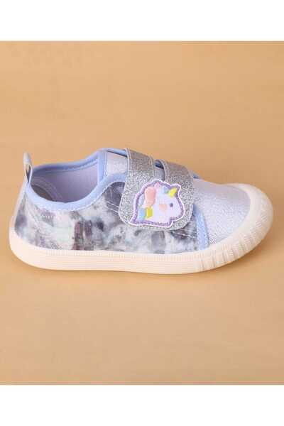 Cute Walk by Babyhug Velcro Closure Casual Shoes with Glitter Print - Silver