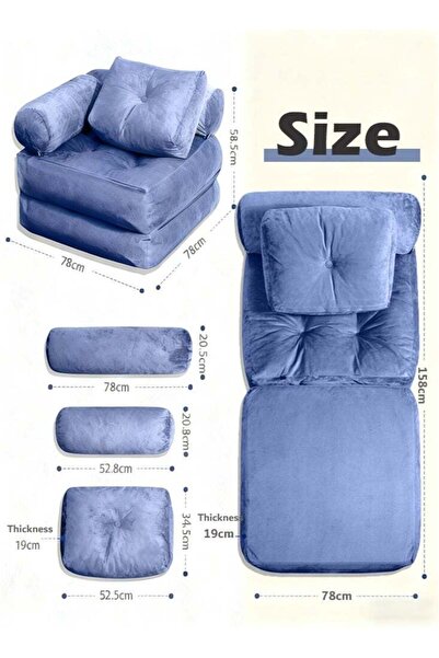 X SPRING Single-Size Folding Sofa Bed | Convertible Sleeper Chair with Pillow