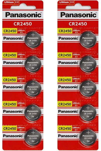 PANASONIC CR2450 Coin Lithium Battery 3V - 10 Pack