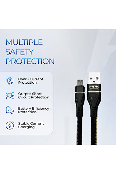 Go-Des GD-UC530M Micro USB 2M Fast Charging Cable Tinned Copper Wire Data Transfer Durable Build