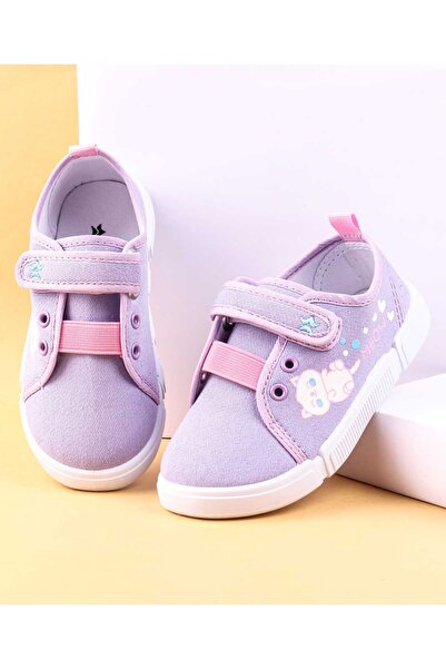 Cute Walk by Babyhug Casual Shoes with Velcro Closure & Kitty Print - Purple
