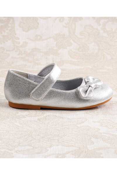 Cute Walk by Babyhug Ballerina with Velcro Closer and Bow Applique - Silver