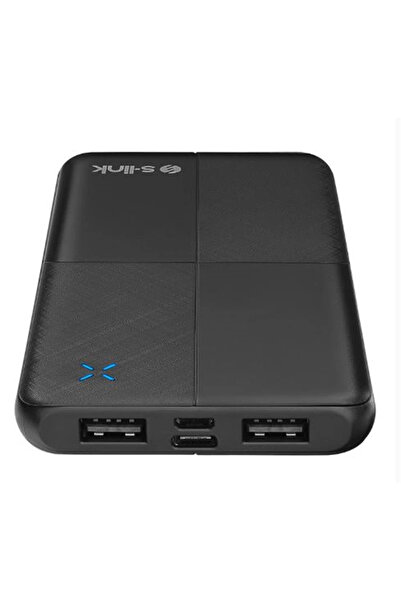 S-LINK IP-G12N 10000mAh Micro+Usb+ Type-C Giriş+Çıkış Siyah Taşınabilir Pil Ş...
