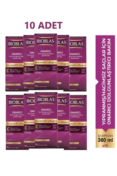 Bioblas Keratin&Collagen Şampuan 360ml x10 Adet