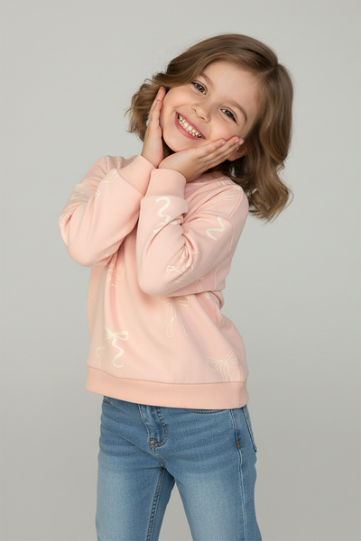 Dmb Girl's Bow Patterned Sweatshirt
