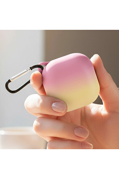 Samsung CaseOnn Galaxy Buds 2 - Buds 2 Pro Kılıf Duo Aurora Koruma Pembe Sarı