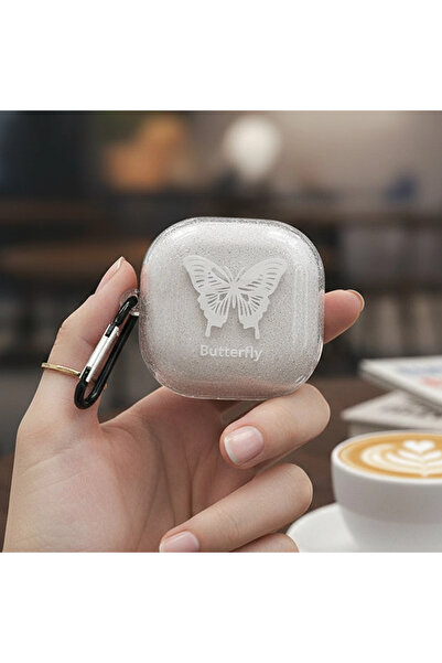 Samsung CaseOnn Galaxy Buds Live - Buds Pro Kılıf Figürlü Işıltılı Kelebek