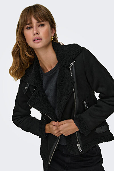 ONLY Onlnewdiana biker collar faux soft furry suede jacket jacket 15304775