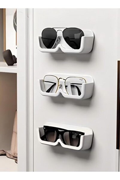 DOMEET 3PCS Glasses Storage Box Sunglasses Organizer Case Wall Hanging Punch-free Decorative Glasses Case