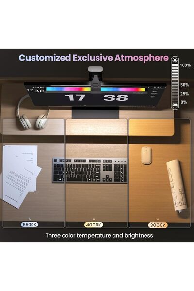Gaming Gambler Computer Monitor Light Bar, RGB Screen Lamp, 40cm, Touch Dimmer & Color Temperature