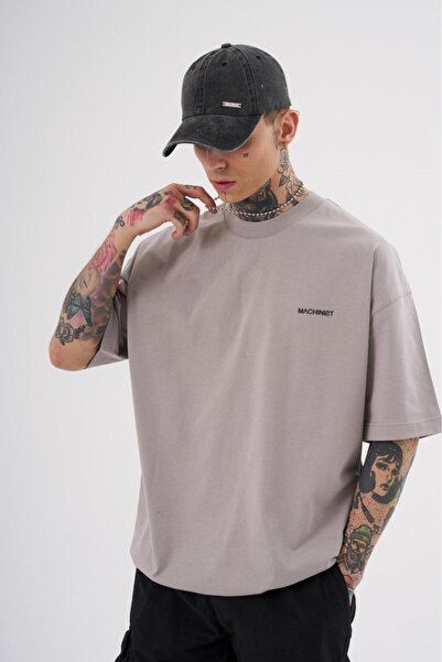 Machinist Men's Basic Cotton Oversized T-Shirt Light Gray