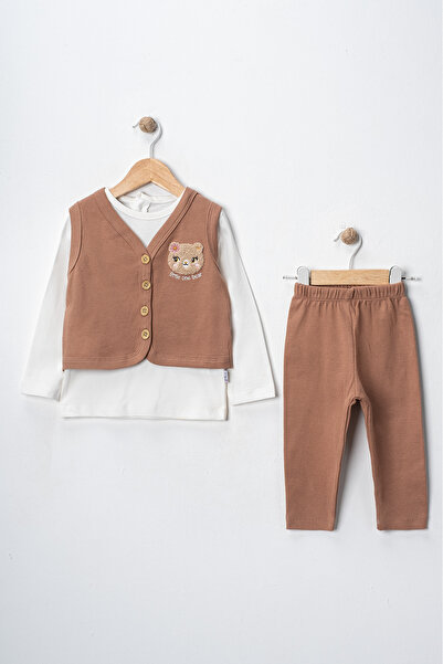 Çıtır Betüş Kids مجموعة ليتل بير للفتيات الصغيرات طقم فيست مكونة من 3 قطع