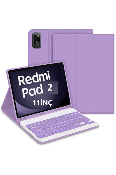 UnDePlus Xiaomi Redmi Pad 2 11Inch 2025 Case with Wireless Keyboard Case Mobax Turkish Keyboard
