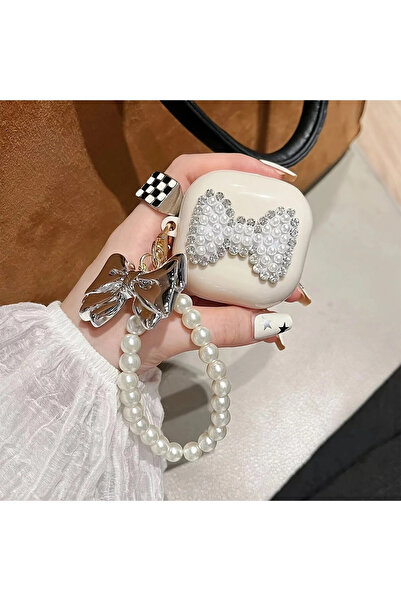 Samsung CaseOnn Galaxy Buds Live - Buds Pro Kılıf Figürlü 3D Taşlı Parlak Fiyonk