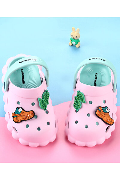 Cute Walk by Babyhug قباقيب بحزام خلفي مزينة بأوراق الشجر - وردي