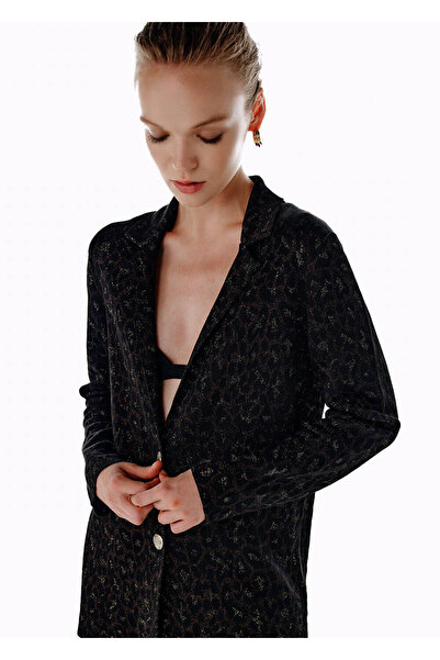 Knitss Leopard Patterned Knitwear Jacket