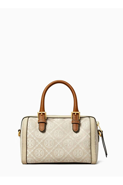 burch TORY T Monogram Mini Barrel Bag
