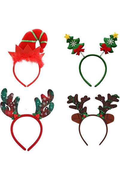Generic 4 Pack Christmas Headbands Kids Adults Santa Reindeer Snowman Tree Hair Hoops Holiday Party Favor