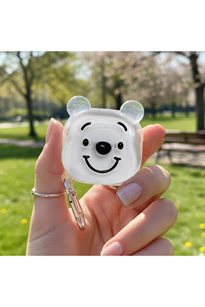 Samsung CaseOnn Galaxy Buds Live - Buds Pro Kılıf Figürlü Ayı Wnnie Şeffaf