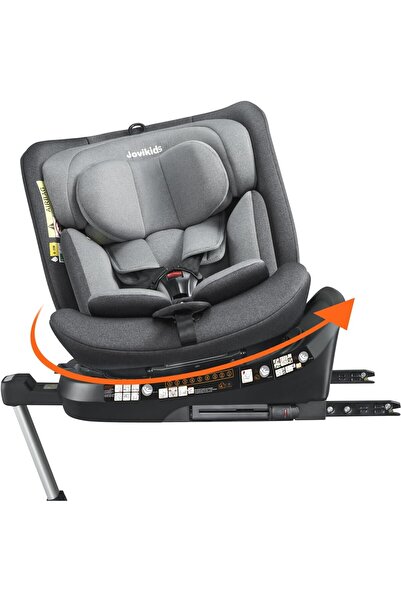 Hibobi Premium Store-Style 360° Rotating Adjustable Car Seat with Support Leg, Suitable for 0–12 Years