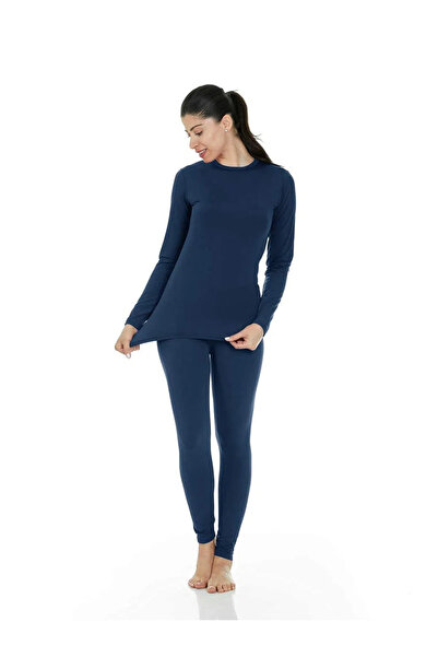 MIXSNOW Long Johns Women's Thermal Underwear With Wool Lining Sleepwear Set for Cold Weather - White, L