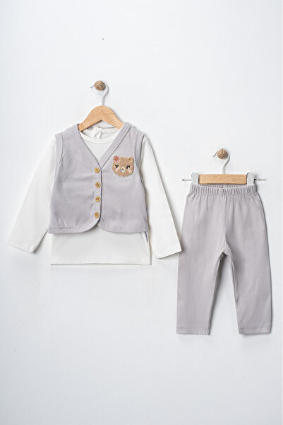 Çıtır Betüş Kids مجموعة ليتل بير للفتيات الصغيرات طقم فيست مكونة من 3 قطع