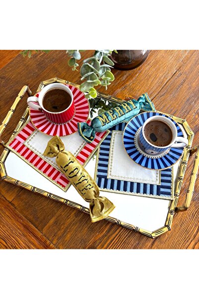 ge living Candy Series Navy Blue and Pink Cocktail Napkins (2 Pieces)