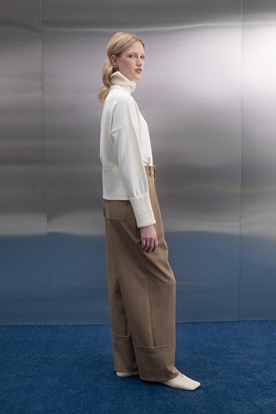 MARKALİSTE Palazzo Pants Mink with Leg Detail