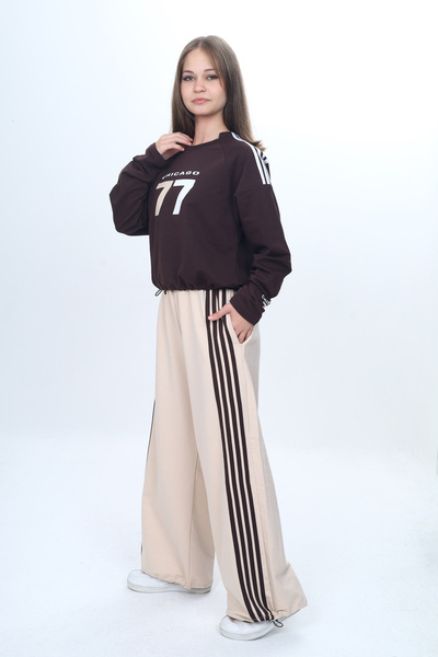 Pantulux Girl's Oversized 100% Cotton Tracksuit Set-Eşt-3035-372