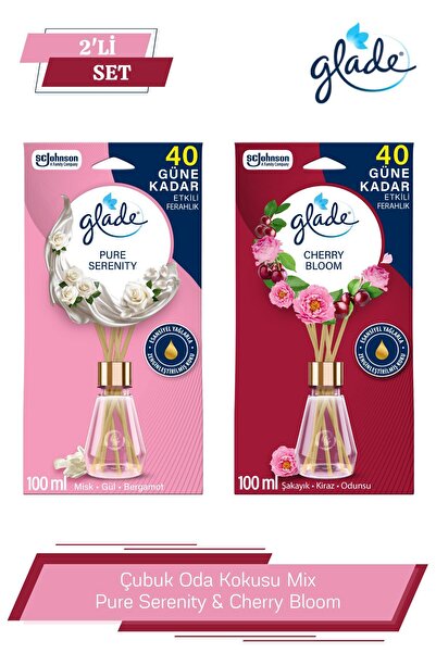 Glade Çubuklu Oda Kokusu Pure Serenity & Cherry Bloom 2'li Set 100 ml