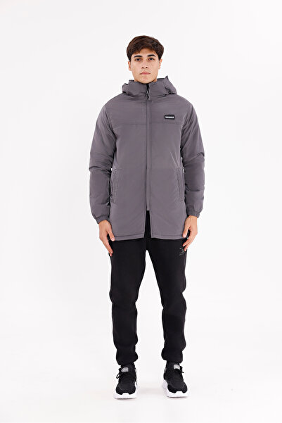 Rowinger Long Coat with Removable Hood, Memory Surface, Wind Protection, Zipp...