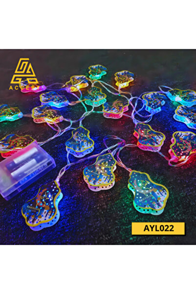 Happy Light Ramadan LED Lantern String Lights, Multicolor, 3m, Battery-powere...