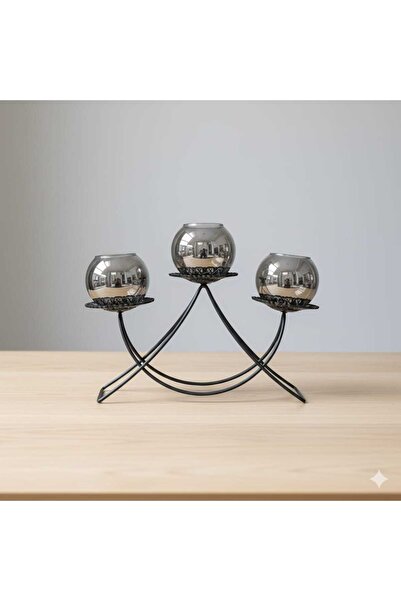 sfs elektrik MUMLUK ŞAMDANLIK 1 ADET SİYAH TOPLU GRİ TOPLU ABAJUR MODEL