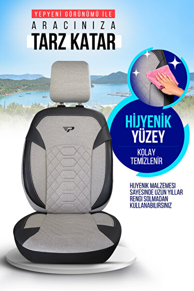 Panda Kılıf Panda Bremen Series Linen Fabric Car Seat Cover - Full Set