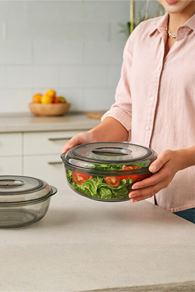 Orvila Round Storage Container with Sealable Lid - 1750 ml - Anthracite